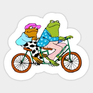 Best Friends Frog and Toad Ride A Bike Sticker